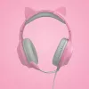 FR-TEC Tanooki hoofdtelefoon bedraad hoofdbeugel gaming grijs - roze (FT2021)