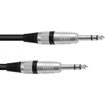 Stereo 6,3 mm (1/4 inch) jackkabel Omnitronic 3021165D, 1 m, stereostekker naar stereostekker