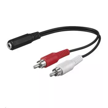 Microconnect AUDALH02 audiokabel 0,2 m 2 x cinch 3,5 mm rood