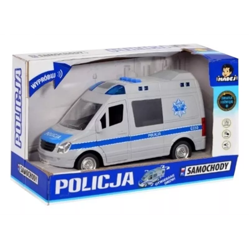 Mechanisch speelgoed Madej model 075007 — politie met geluid, opwindmechanisme