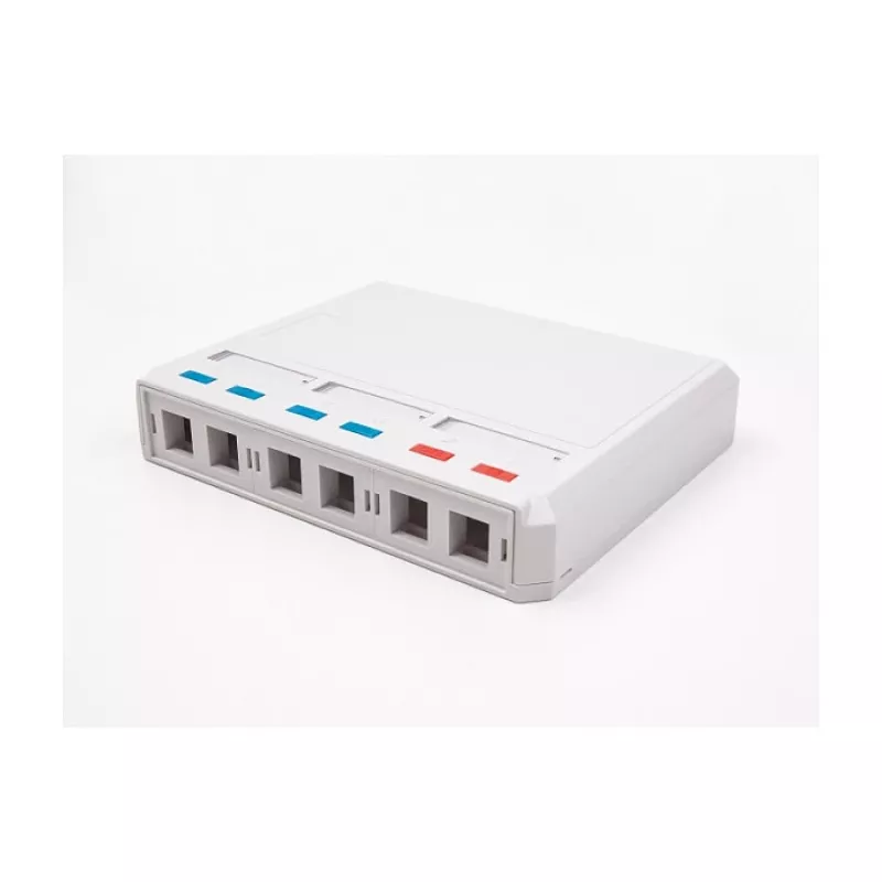 DeLOCK 67052 keystone-opbouwbehuizing voor glasvezelmodules, 6-poorts, wit