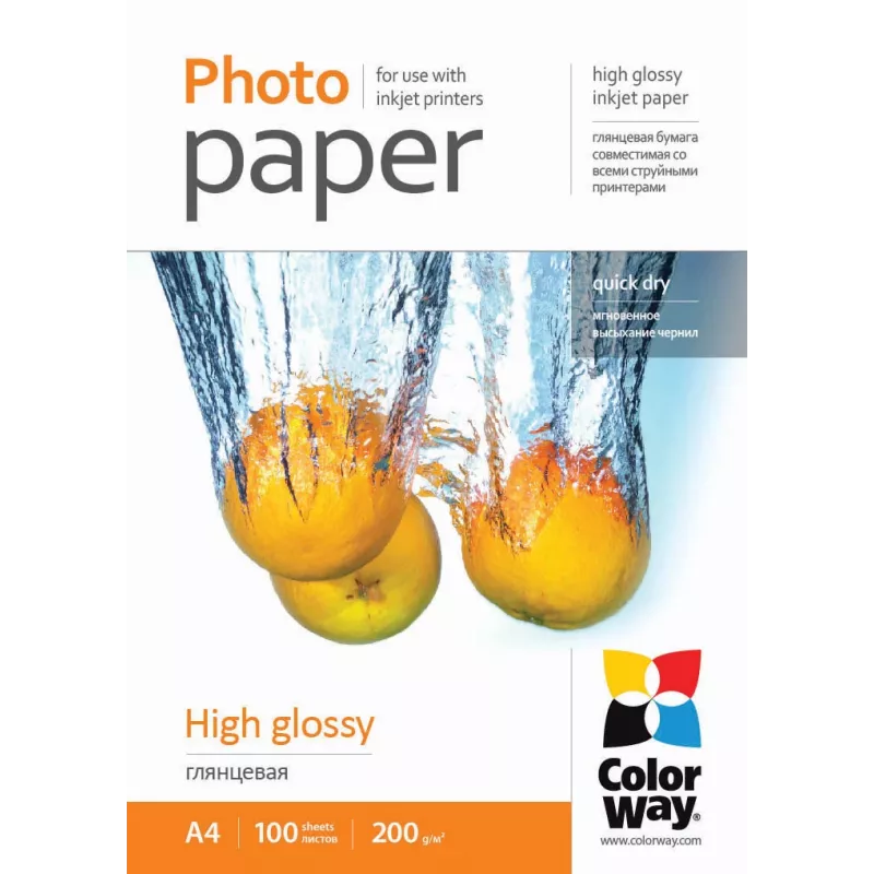 Fotopapier glanzend Colorway PG200100A4 A4 wit