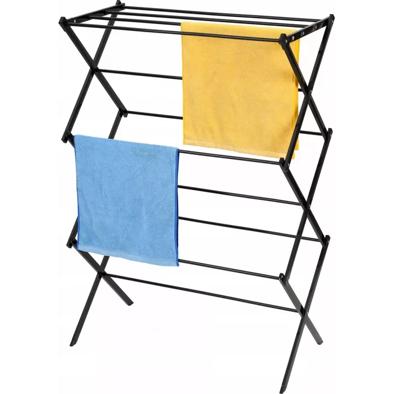 Wasrek PROMIS SU111 — verticaal binnenwasrek van staal, 3 m drooglengte, 1000 mm hoogte, opvouwbaar