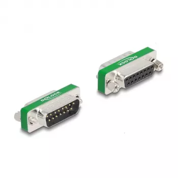 DeLOCK RF/EMI-ontstoringsfilter D-Sub 15 pin stekker naar bus laagdoorlaatfilter capacitief