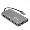 UNITEK uHUB O8+ bekabelde USB 3.2 Gen 1 Type-C hub, grijs, 100W Power Delivery