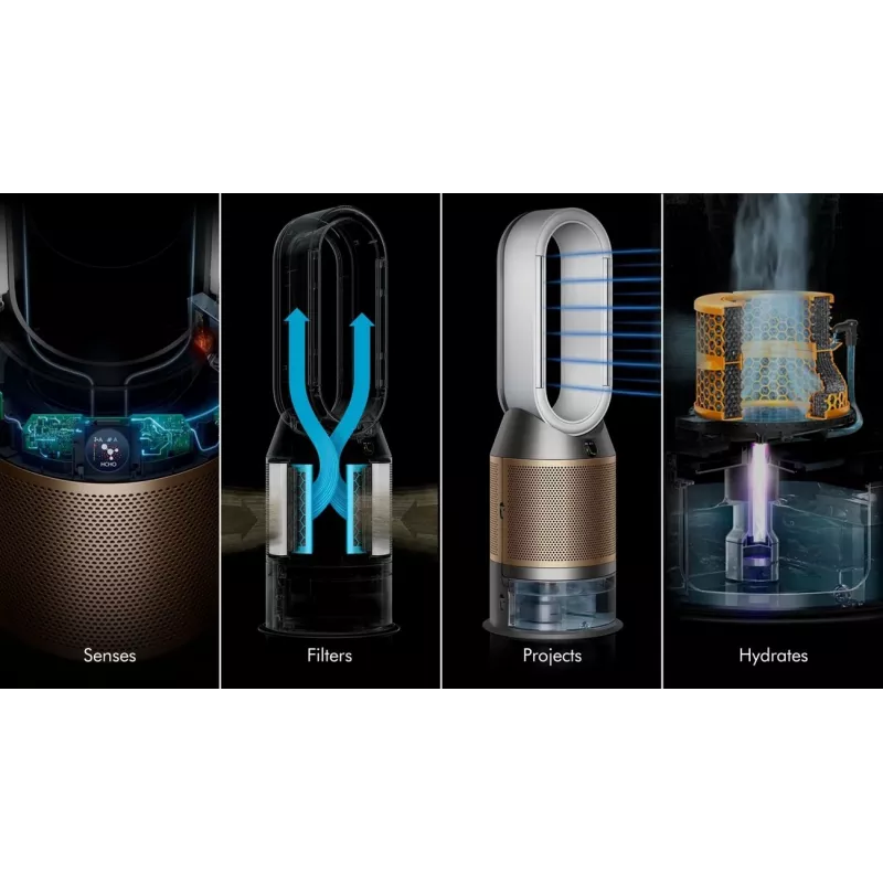 Luchtreiniger Dyson Purifier Humidify + Cool De-Nox 62.4 dB 45 W goud wit