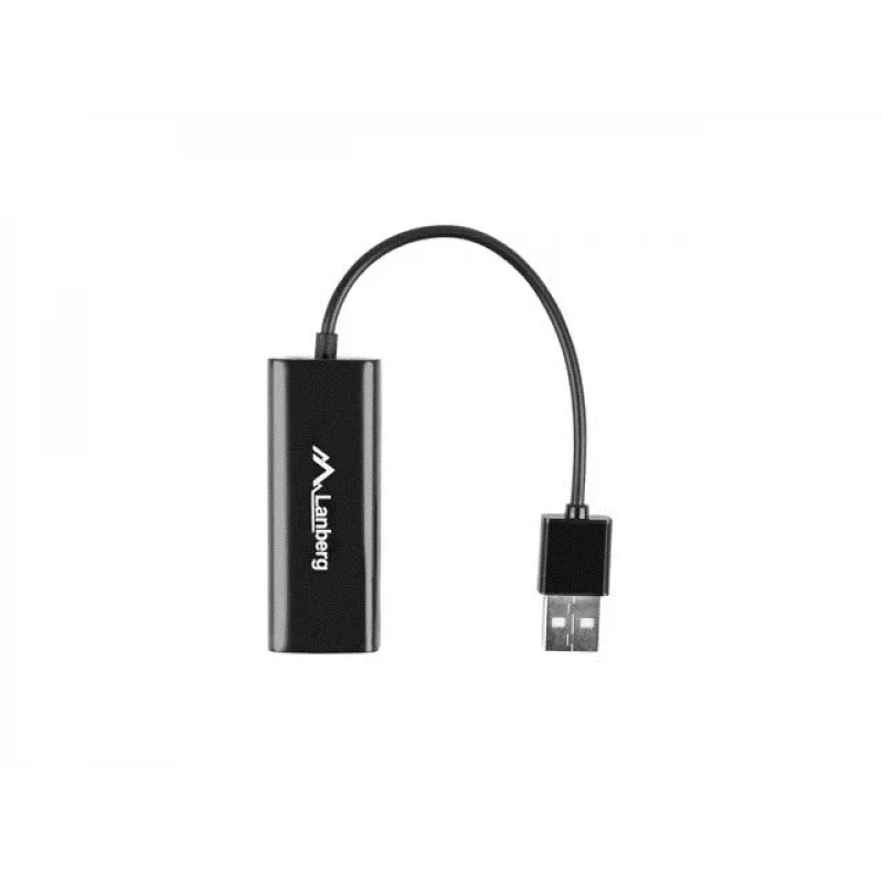 Lanberg NC-0100-01 USB 2.0 naar RJ45 100 Mbit netwerkadapter, 0,15 m kabel