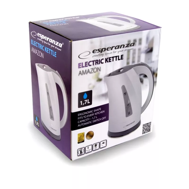 Waterkoker Esperanza 1,7 l 2200 W grijs wit