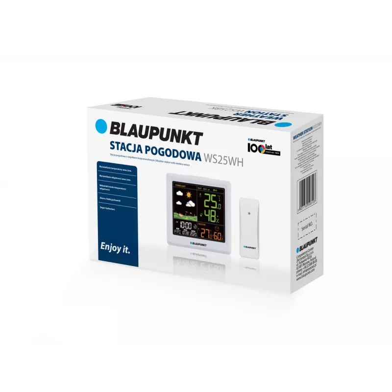 Weerstation BLAUPUNKT WS25WH – binnen-/buitenmetingen, draadloze sensoren