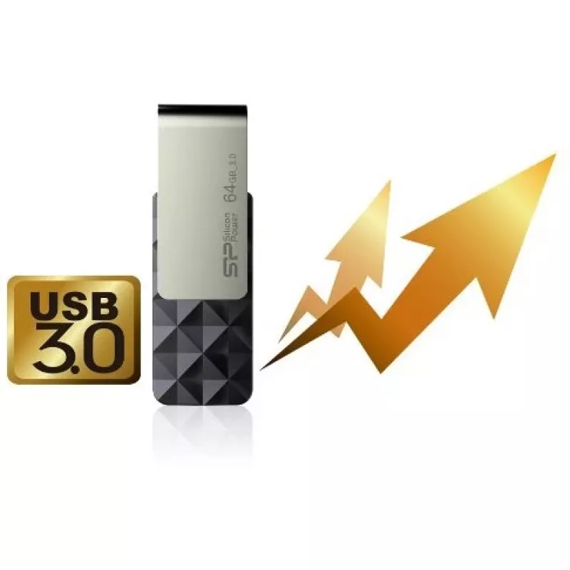Silicon Power Blaze B30 SP016GBUF3B30V1K USB-stick, 16 GB, USB 3.0, zwart