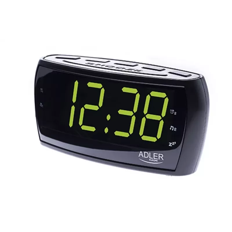 Wekkerradio Adler AD 1121 — wekkerradio, FM/AM-tuner, LED-display, batterijback-up, zwart