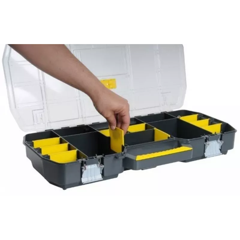 Stanley 1-97-514 klein onderdelen-/gereedschapskist zwart, transparant