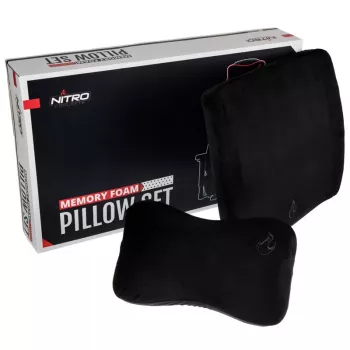 Memory foam kussen set nitro concepts NC-PST-MF-001 — zwart, ergonomische memory foam steunkussens (set)