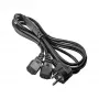 Akyga AK-PC-04A stroomverdeelkabel CEE 7/7 naar 2x IEC C13, 1,8 m, zwart