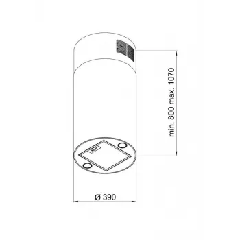 Afzuigkap MAAN Elba 2 39, aluminium vetfilter, elektronische bediening met display en afstandsbediening, glanzend goud, Ø390 mm