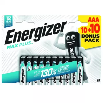 Energizer Max Plus Micro (AAA)-batterij alkalimangaan 1,5 V 20 stuks (E304145700)
