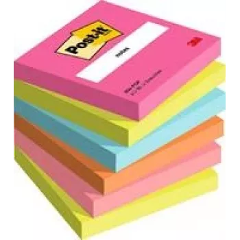 3M 654-6-POP plaknotities vierkant multicolor 100 vellen zelfklevend