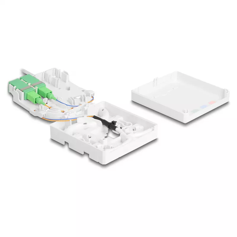 DELOCK optische glasvezel-aansluitdoos 2 x SC/APC Simplex met 30 m G.657.A1 dropkabel-set