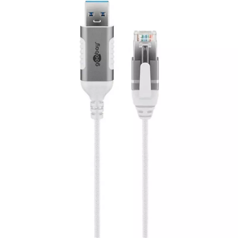 Goobay Ethernet-kabel USB-A 3.0 naar RJ45 slank 2 m - verbindt router, modem of (74379)