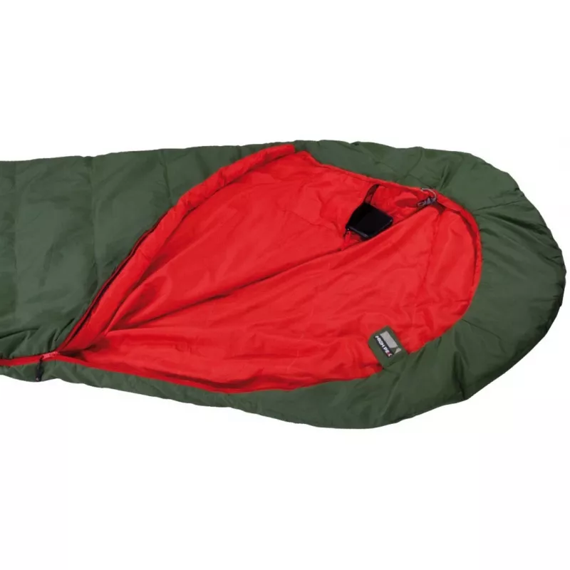 Mumienslaapzak Pak 1000 ECO (donkergroen/rood)