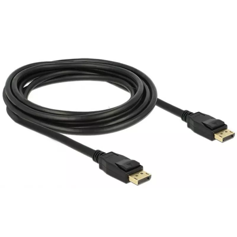 Delock - DisplayPort-kabel - DisplayPort (M) naar DisplayPort (M) - 3 m - vergrendeld - zwart