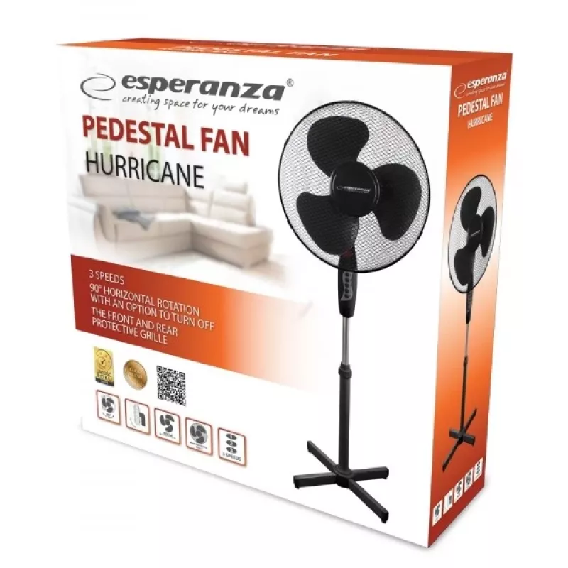 Esperanza EHF001KK huishoudventilator zwart
