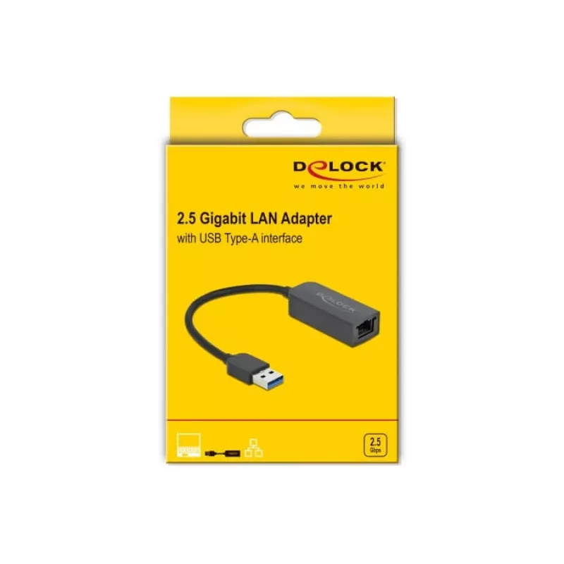 Adapter USB Type-A stekker naar 2,5 Gigabit LAN DeLOCK 66646