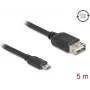 USB-kabel DELOCK 81521 — USB 2.0, Micro-USB B naar USB A, 5 m, zwart