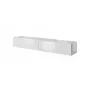 Tv-standaard cama meble SLIDE 200 — 2000×400×300 mm, wit hoogglanzend MDF-plaat, wit frame