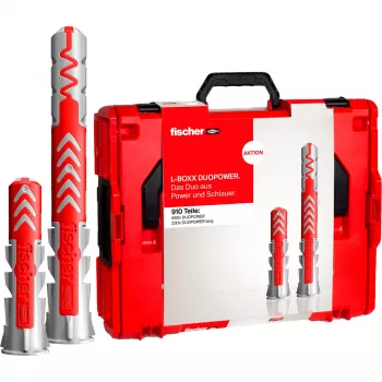 L-BOXX 102 DuoPower, universele plug lichtgrijs/rood, 910-delig
