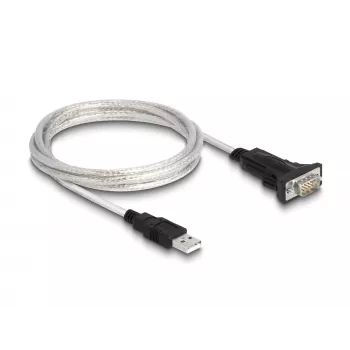 DeLOCK 63465 USB 2.0 Type-A naar serieel RS-422/485 adapter, 6-pins klemmenblok, 1,8 m, zwart/transparant
