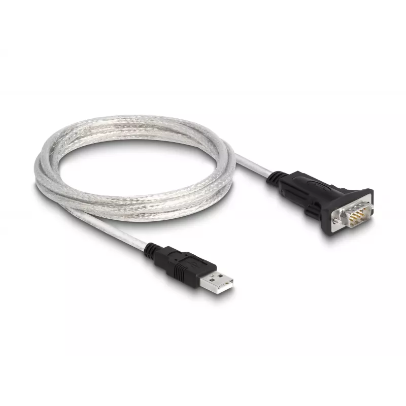 DeLOCK 63465 USB 2.0 Type-A naar serieel RS-422/485 adapter, 6-pins klemmenblok, 1,8 m, zwart/transparant