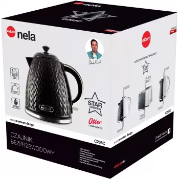 ELDOM NELA waterkoker, 1,7 l inhoud, 2000 W vermogen, zwart