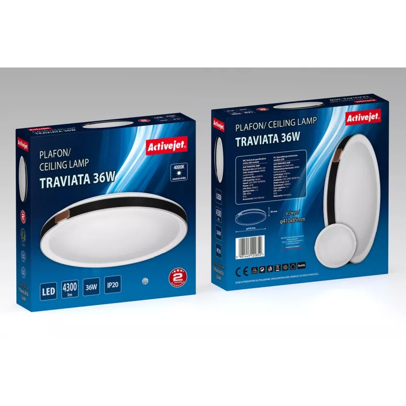 Activejet AJE-TRAVIATA LED-plafondlamp 36W