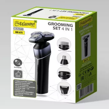 Elektrische 5-in-1 oplaadbare waterdichte scheerset Maestro MR-675 met USB-oplaadfunctie