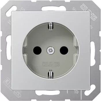 Inbouwdoos JUNG A 1520 AL aluminium voor type-F stopcontacten — model A1520AL