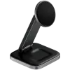 SATECHI 3-in-1 opvouwbaar Qi2 draadloos oplaadstation (Space Gray) met Type-A-, C-, G-stekkers