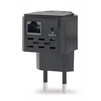 Netwerk-repeater GEMBIRD WNP-RP300-03-BK, 300 Mbps, 2,4 GHz, 802.11g, 1x RJ-45, interne 3 dBi antenne, AC 100–240V
