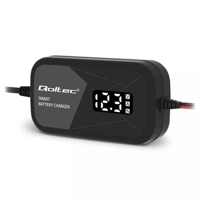 Batterijlader QOLTEC 52492 12V 2A met microprocessorsturing en celregeneratie