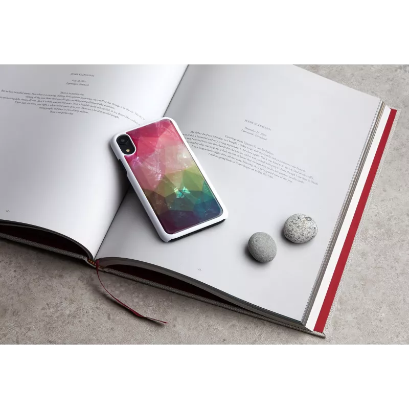 Telefoonhoesje iKins voor iPhone XR – waterbloemen-design, wit