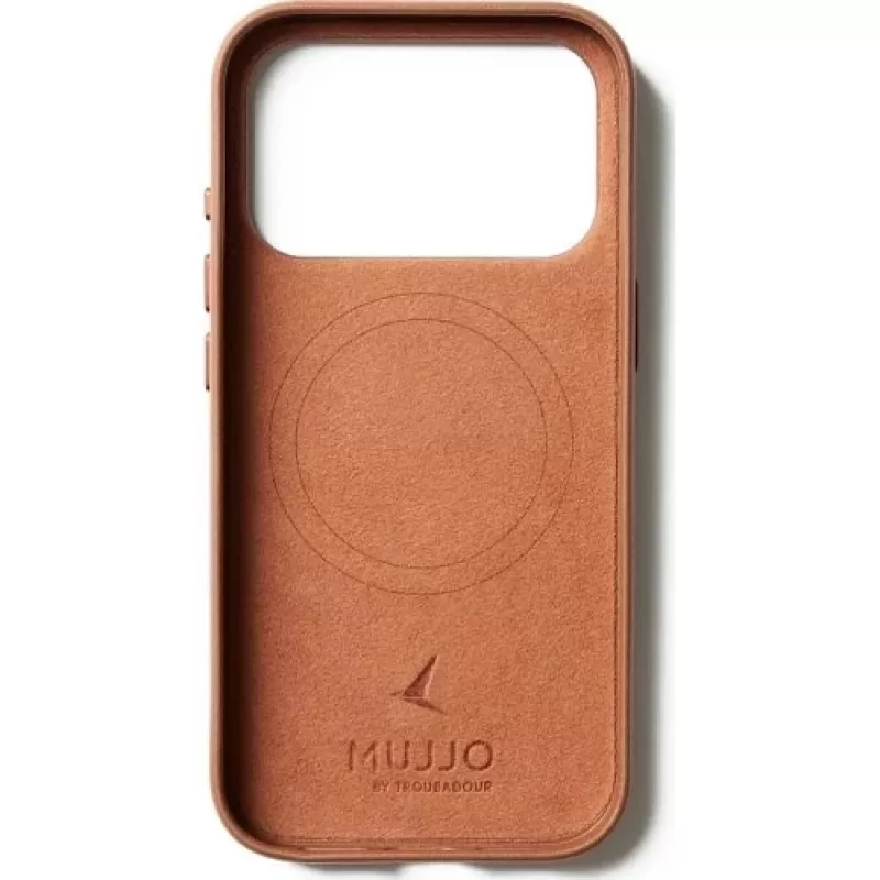 Mujjo Full Leather Case MagSafe hoes voor iPhone 17 Pro bruin