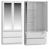 Topeshop SS-90 BIEL LUSTRO slaapkamerkledingkast/kast 5 planken 2 deur(en) wit