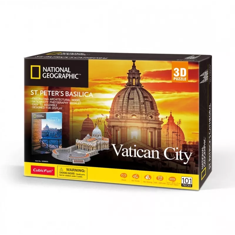 3D-puzzel Cubicfun Petersdom model 306-DS0997H, kartonnen onderdelen, gemonteerd schaalmodel
