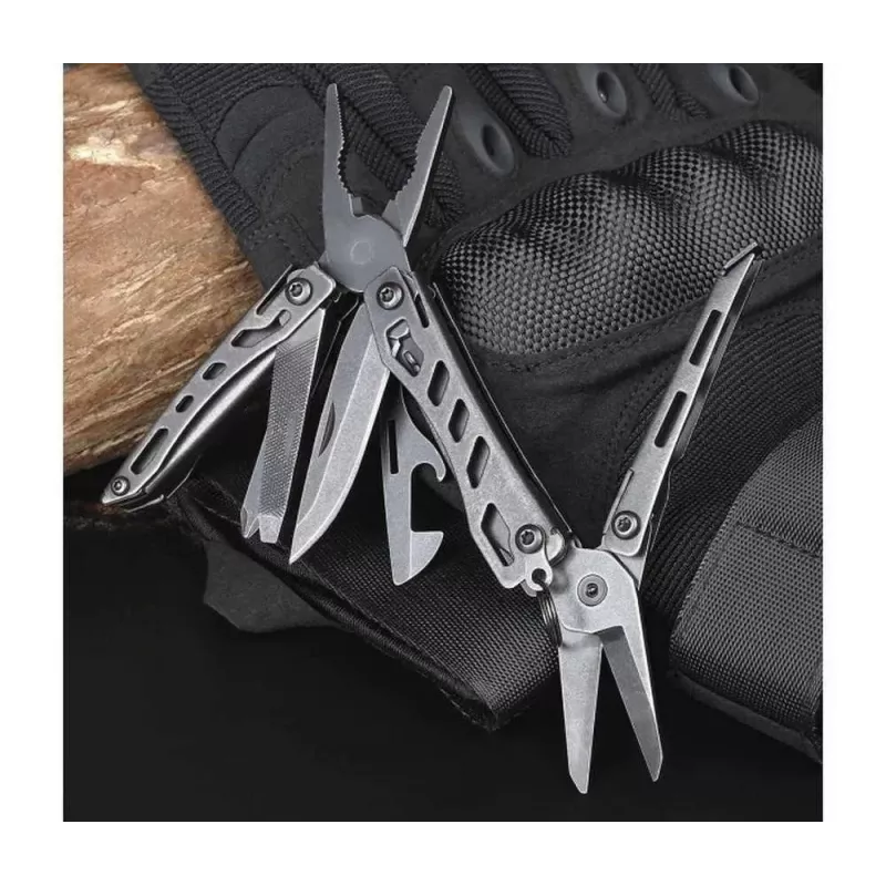 Multitool Nextool Mini FLAGSHIP NE20122 — 10-in-1 compacte multitool van roestvrij staal, zwart, 67×27×17 mm, 83 g