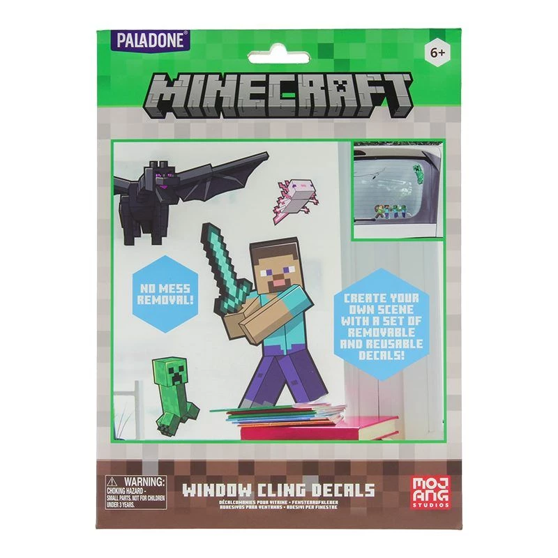 Raam-cling-stickers Paladone Minecraft PP13105MCF – herbruikbare decoratiestickers voor ramen en gladde oppervlakken