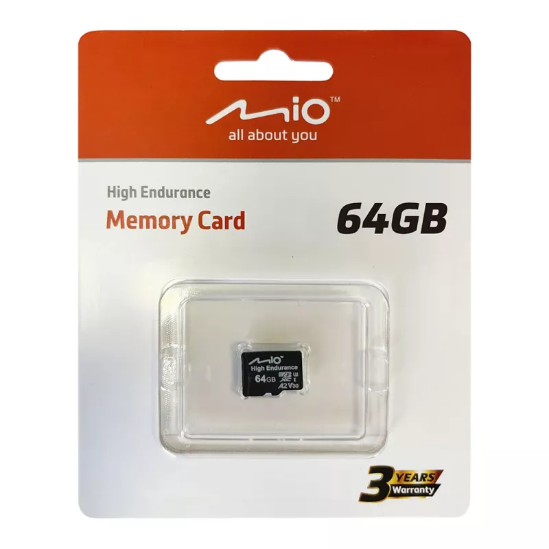MicroSD-kaart MIO Flash Memory 64GB UHS-I High Endurance voor continue opname