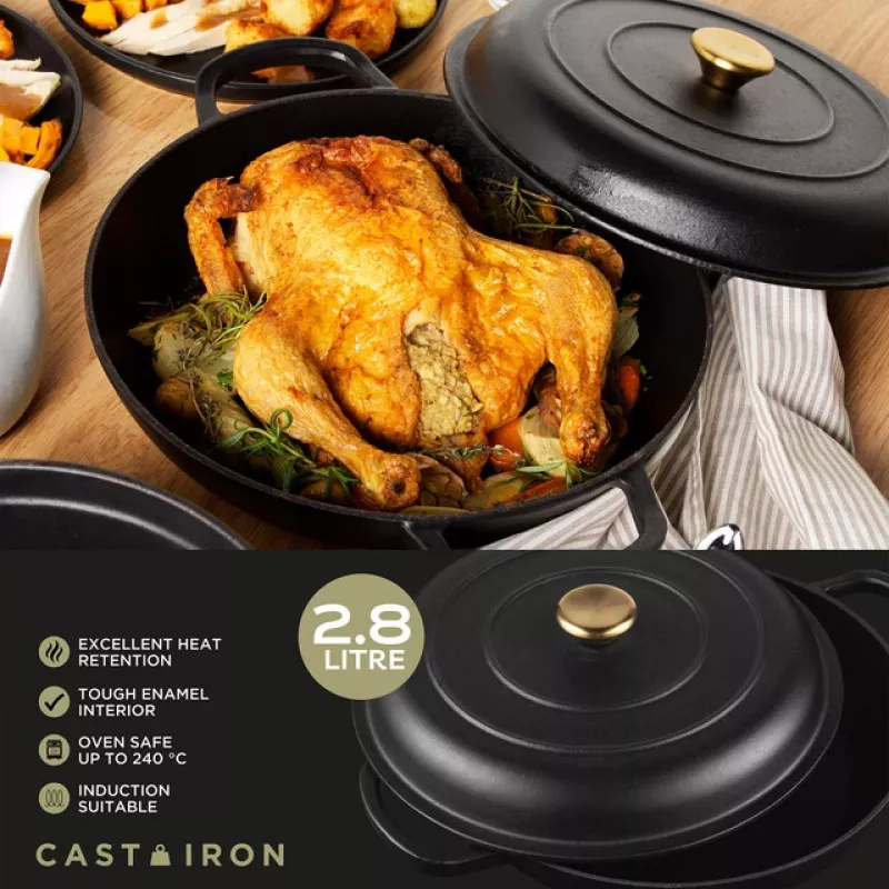 Gietijzeren braadpan Russell Hobbs RH02525BEU7 30 cm, zwart