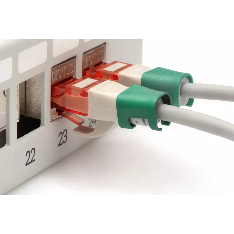 DIGITUS - kabelclips met kleurcodering - voor patchkabels - groen (verpakking van 100) (A-CC-G)