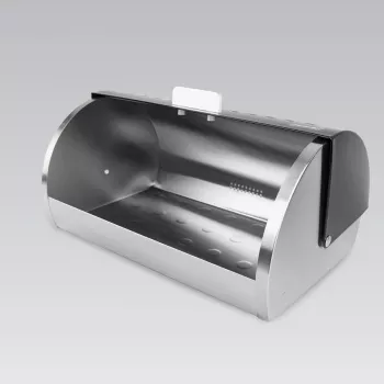 Broodtrommel Maestro MR-1676 zwart – RVS, klapdeksel, 385×255×190 mm