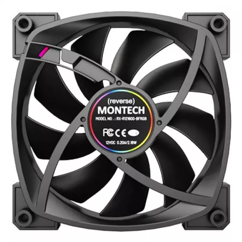 Montech RX120 PWM computerbehuizing-ventilator 12 cm zwart 3 st.